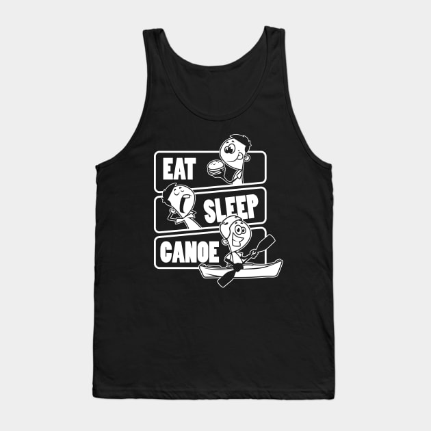 Eat Sleep Canoe Repeat - Outrigger Canoe Kayaking print Tank Top by theodoros20